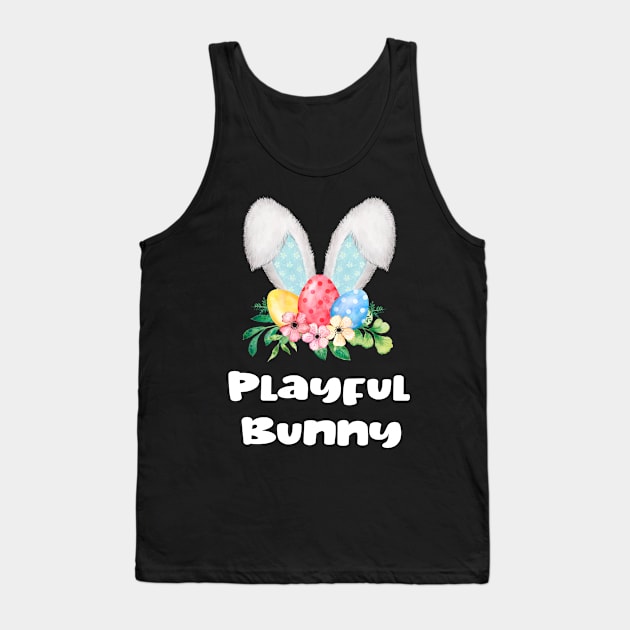 Easter Playful Bunny Gift For Girls Kids Rabbit Gift Tank Top by familycuteycom